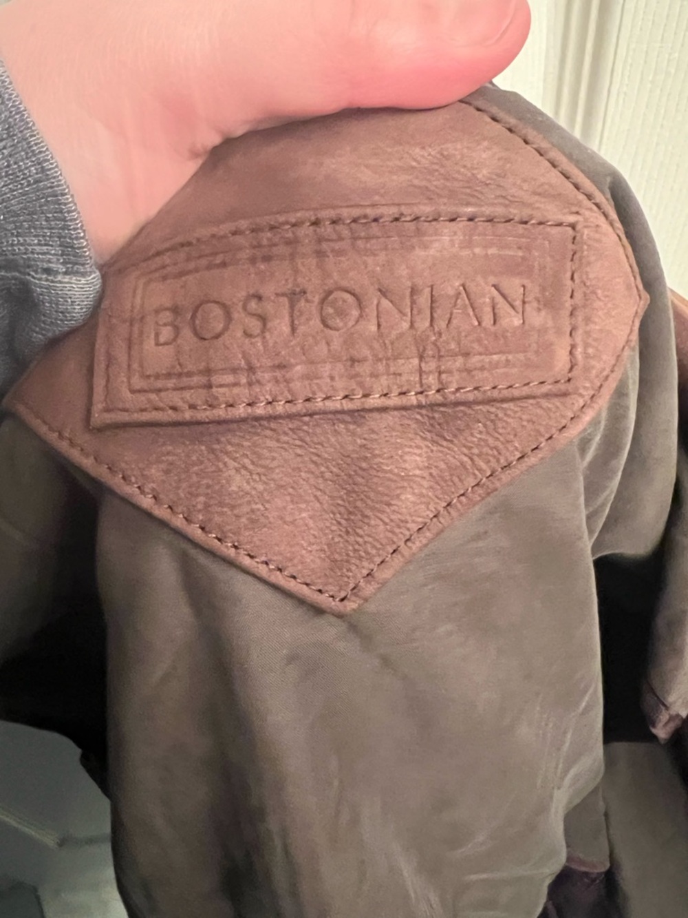 MAKE AN OFFER - BOSTONIAN VINTAGE Suede Nubuck Leather Bomber Jacket - Picture 7 of 9